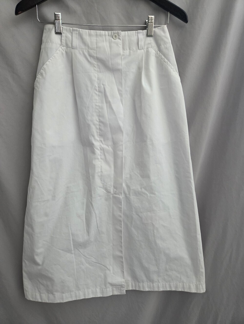 Women's White Midi A-Line Skirt